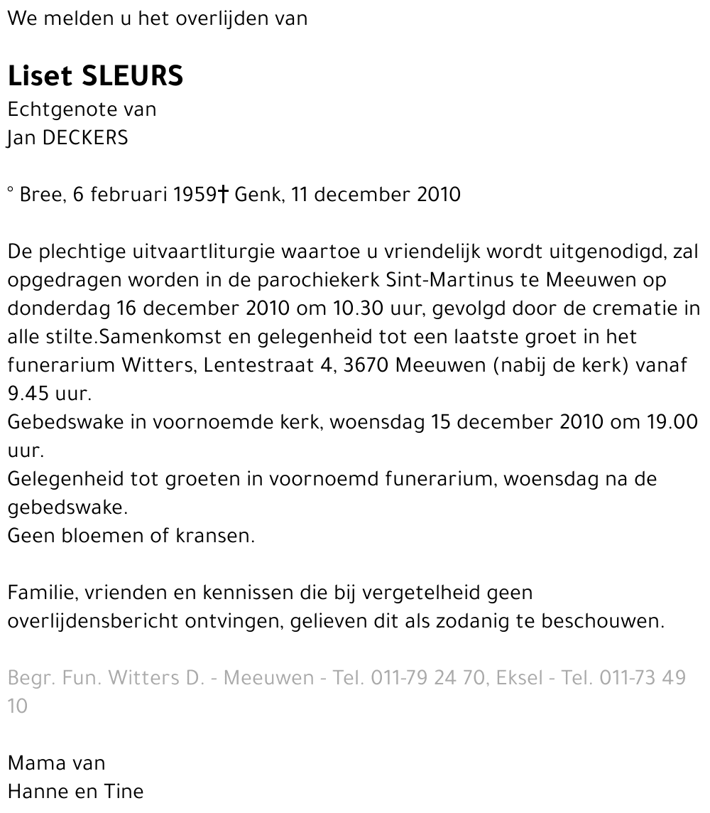 Liset Sleurs