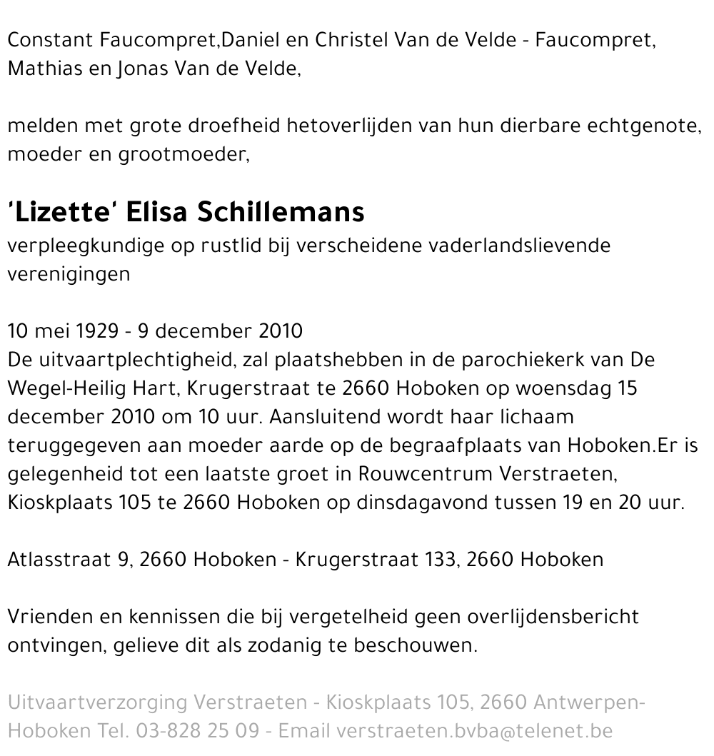 'Lisette' Elisa Schillemans