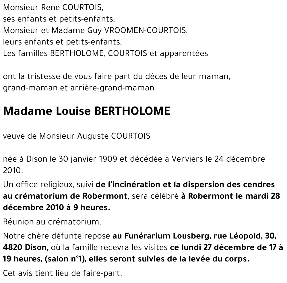 Louise BERTHOLOME