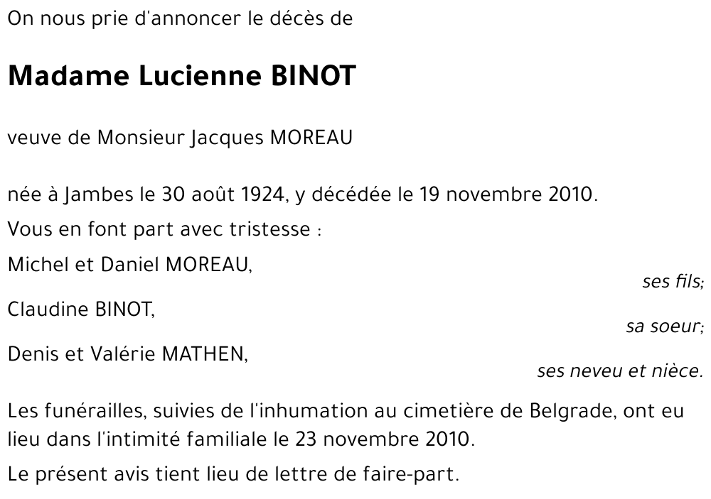 Lucienne BINOT