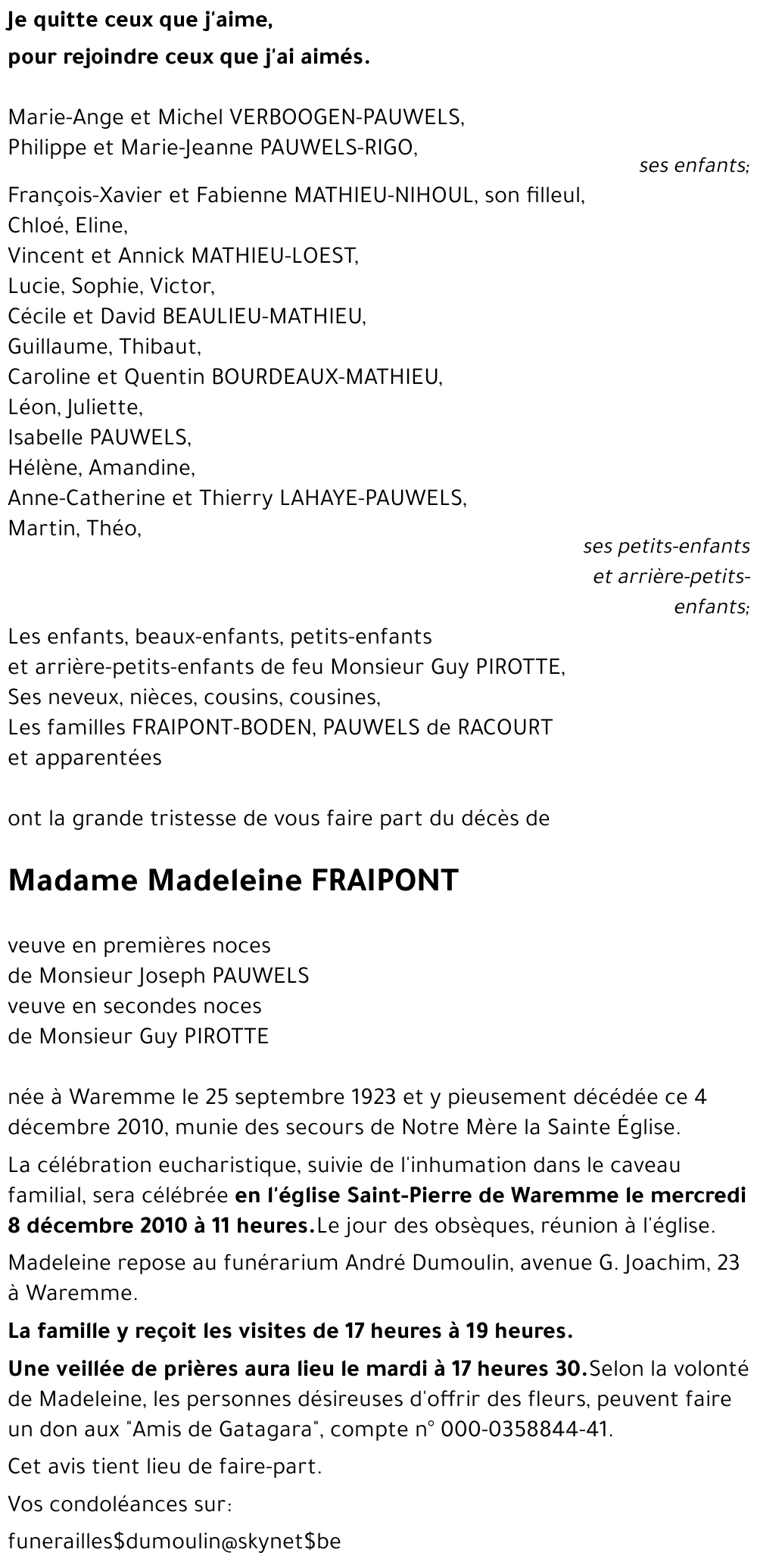 Madeleine FRAIPONT
