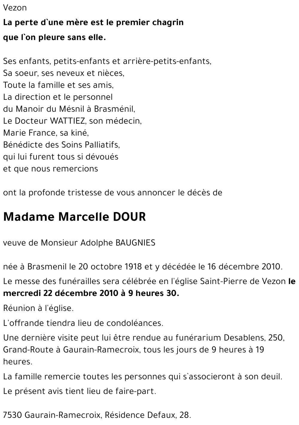Marcelle DOUR