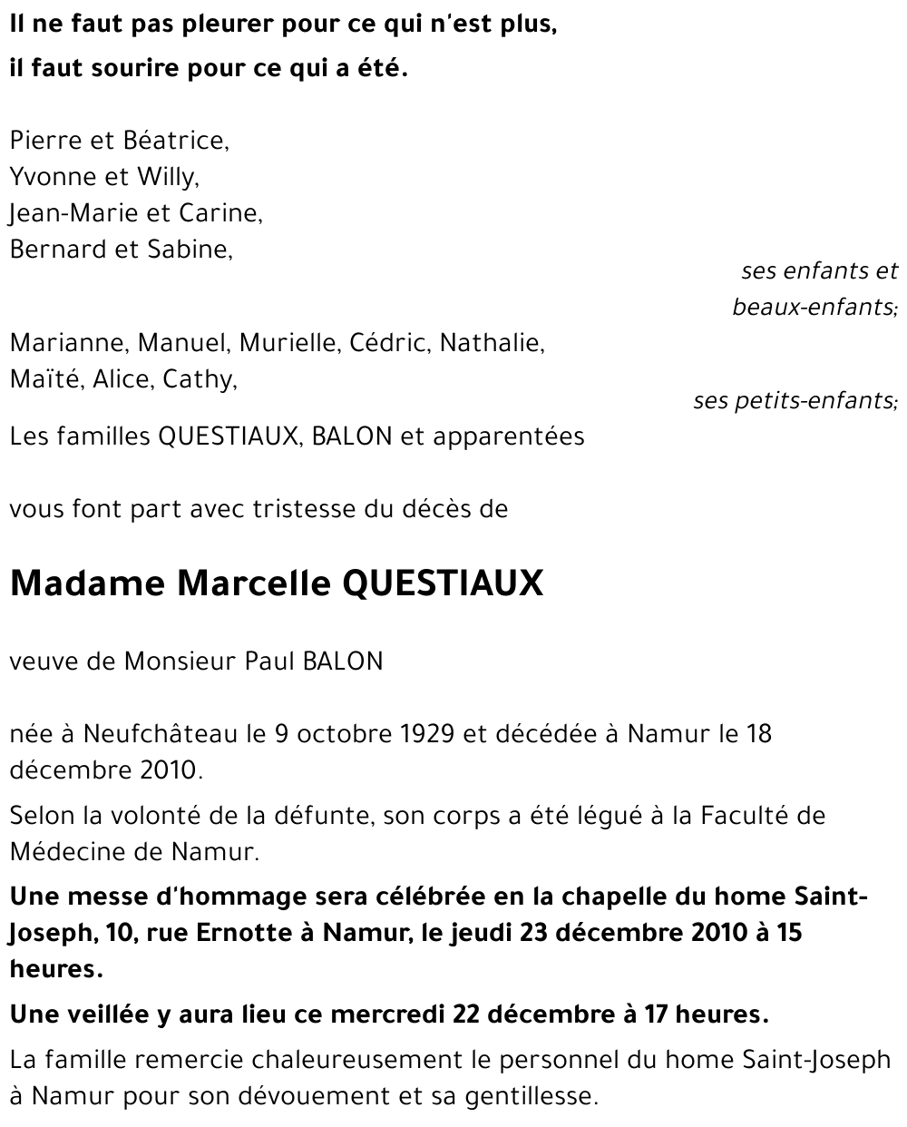 Marcelle QUESTIAUX