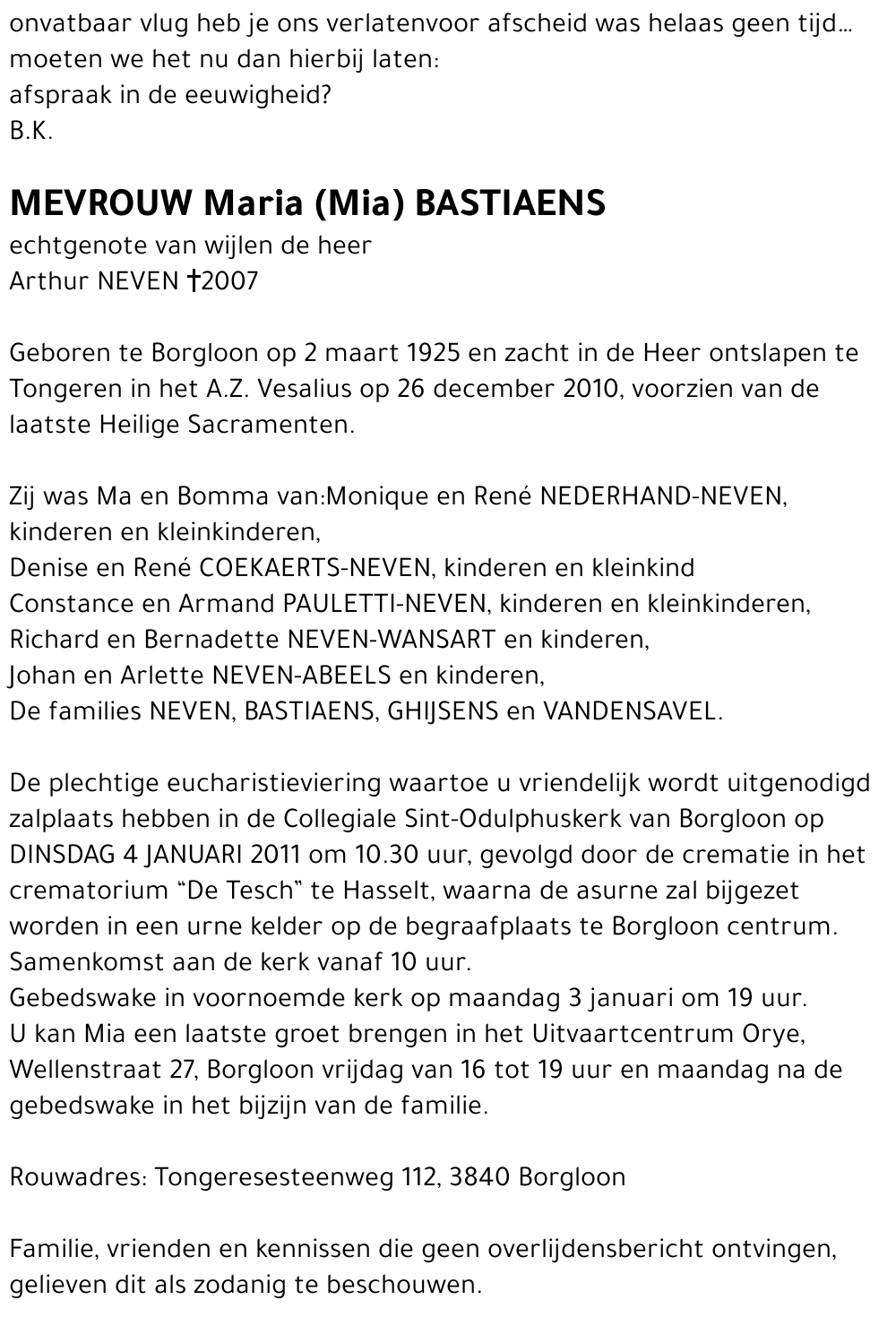 Maria (Mia) Bastiaens