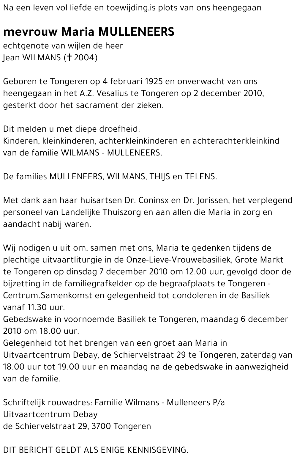 Maria MULLENEERS