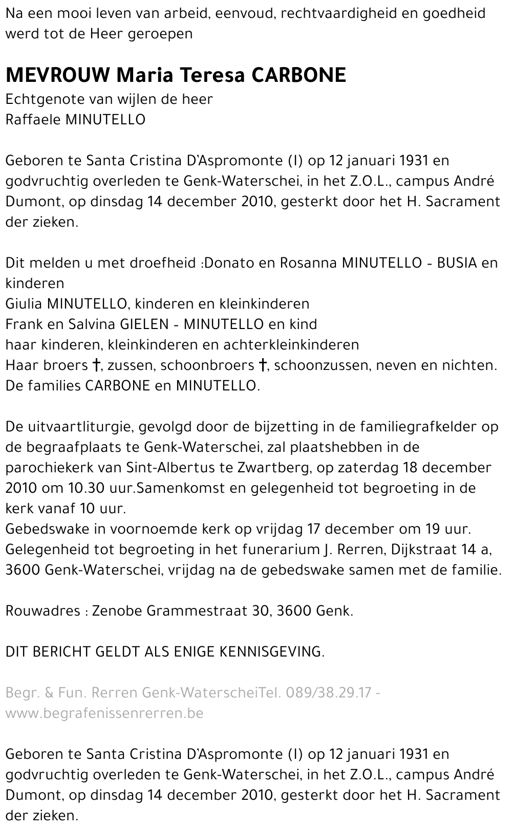 Maria Teresa Carbone