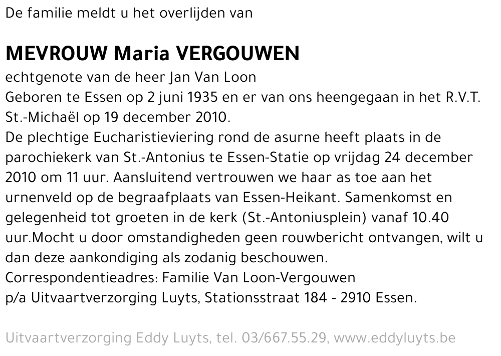 Maria Vergouwen