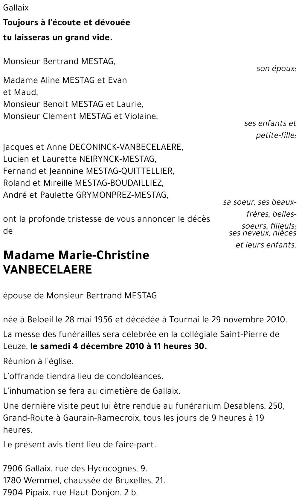 Marie-Christine VANBECELAERE