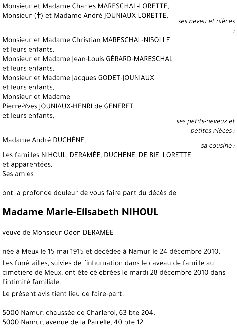 Marie-Elisabeth NIHOUL