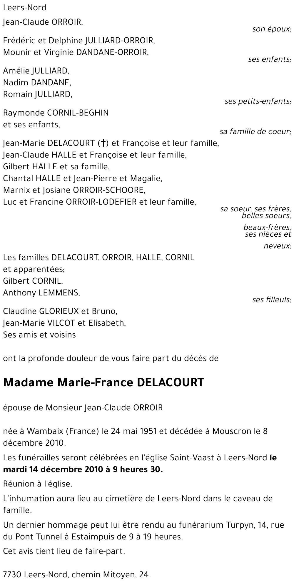 Marie-France DELACOURT