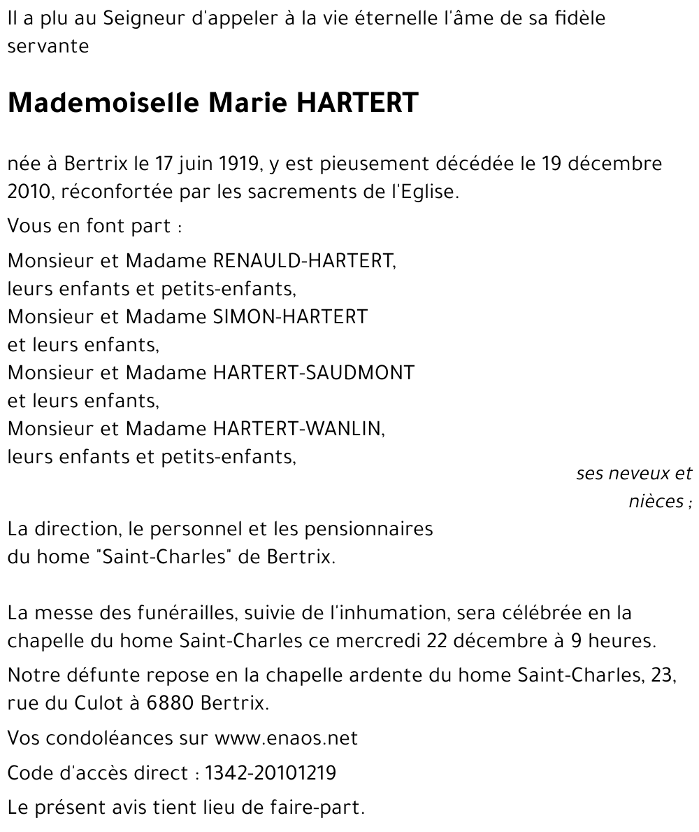 Marie HARTERT