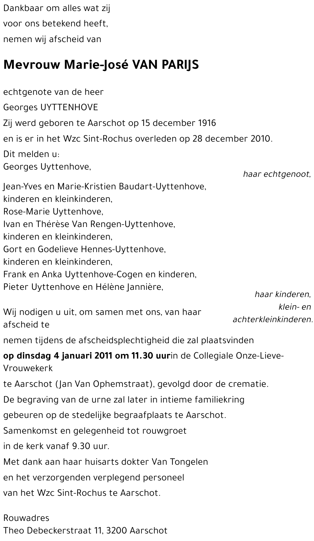 Marie-José VAN PARIJS