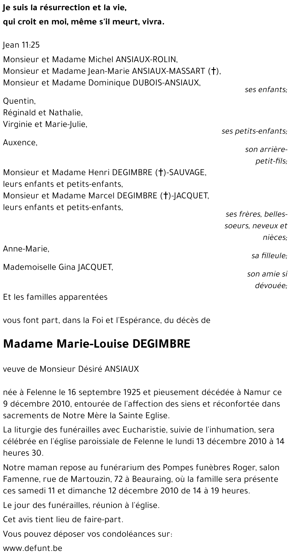 Marie-Louise DEGIMBRE