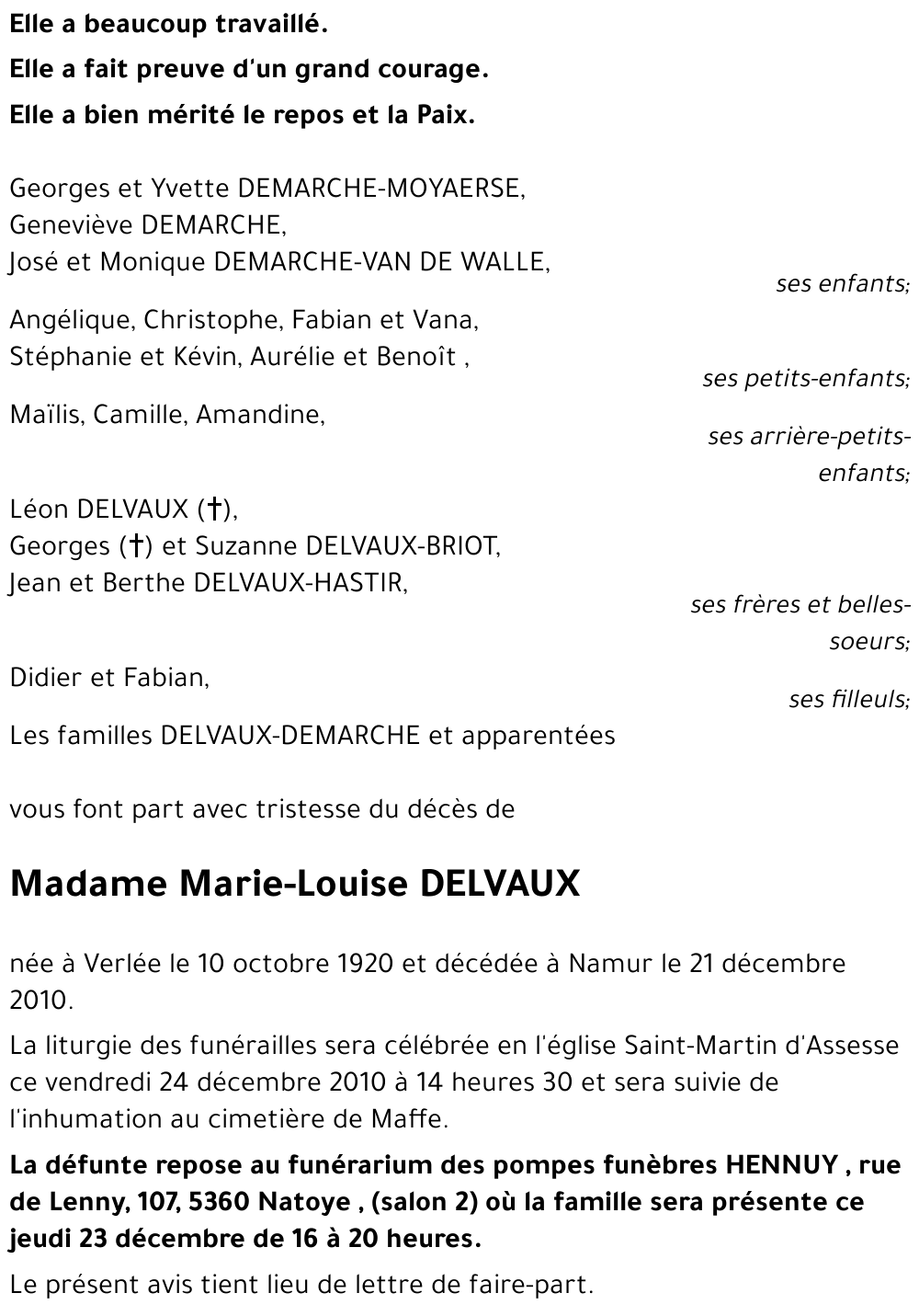 Marie-Louise DELVAUX