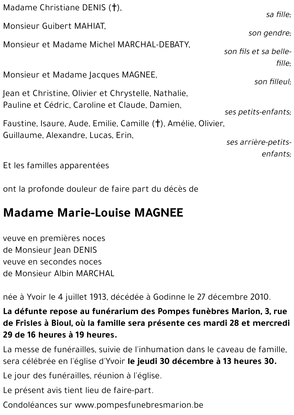 Marie-Louise MAGNEE