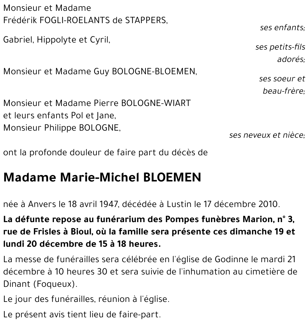 Marie-Michel BLOEMEN