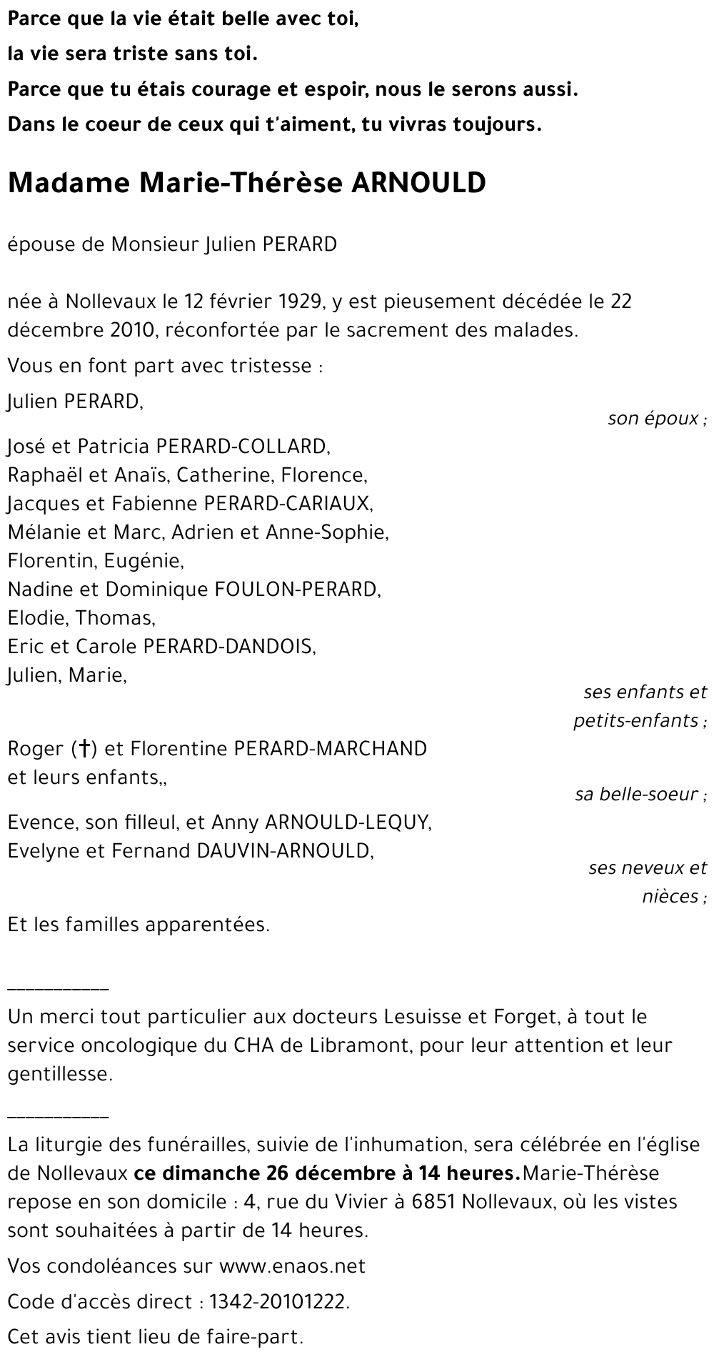 Marie-Thérèse ARNOULD