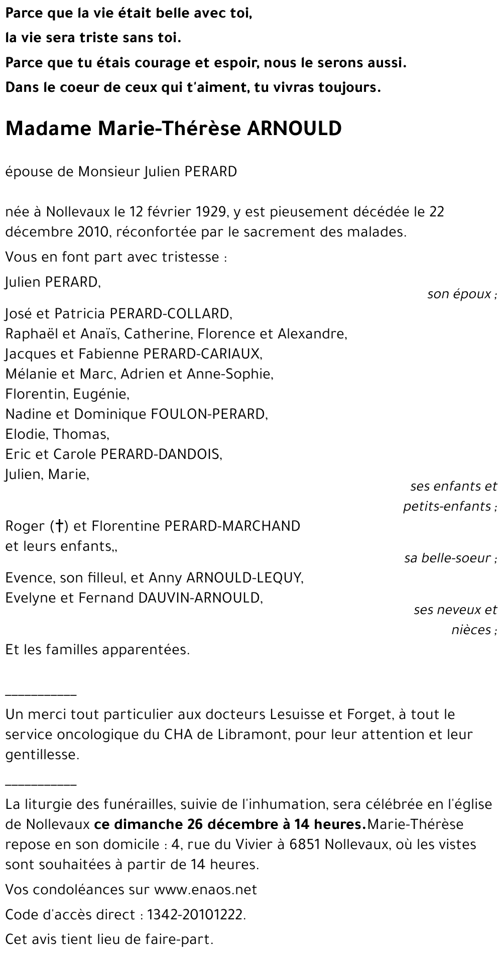 Marie-Thérèse ARNOULD