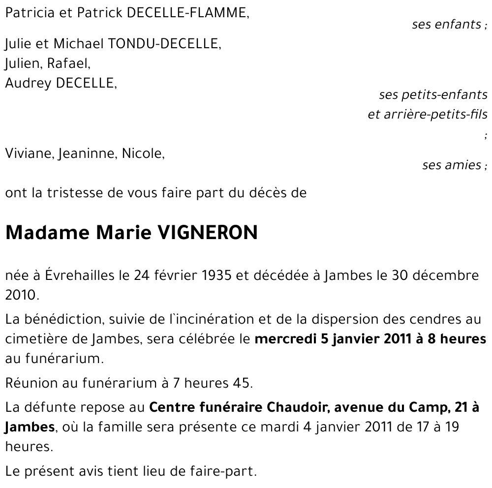 Marie VIGNERON