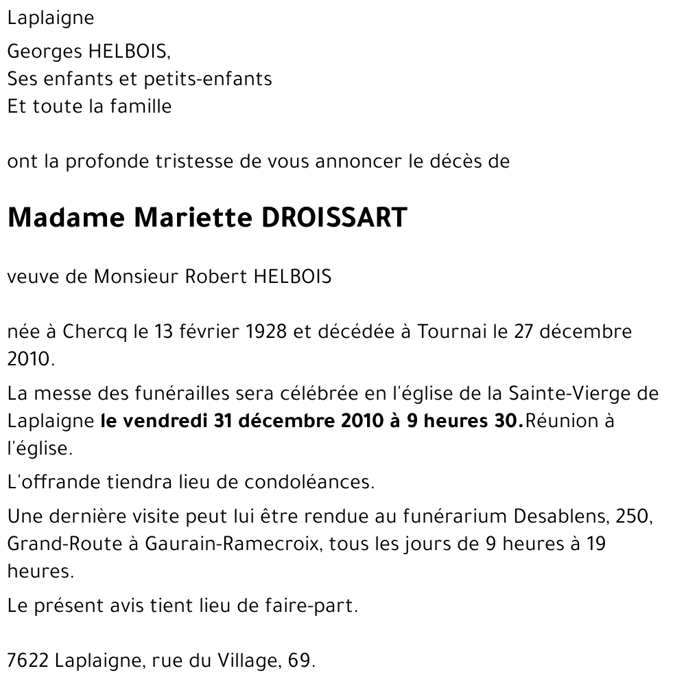 Mariette DROISSART