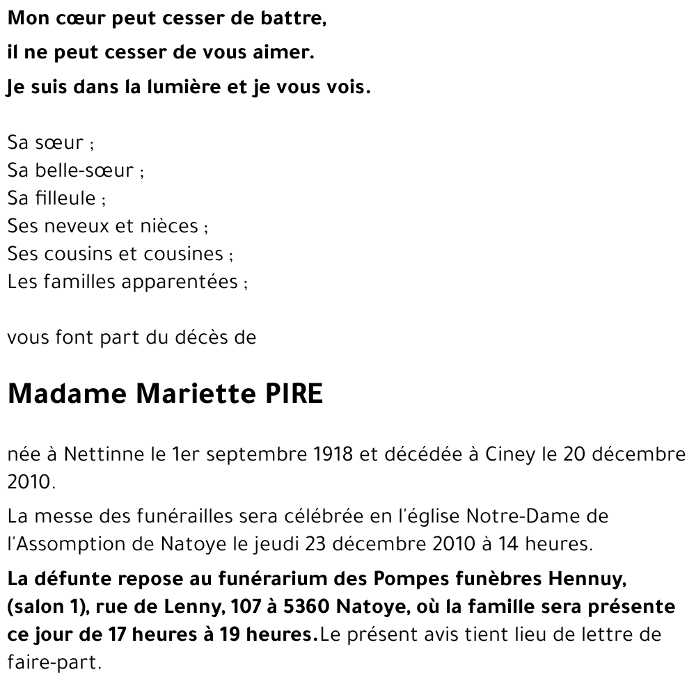 Mariette PIRE