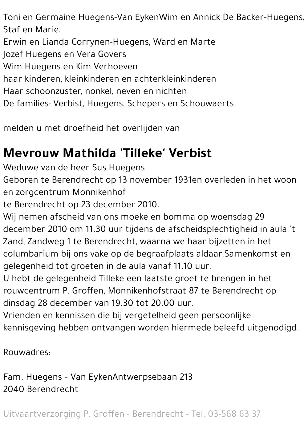 Mathilda 'Tilleke' Verbist