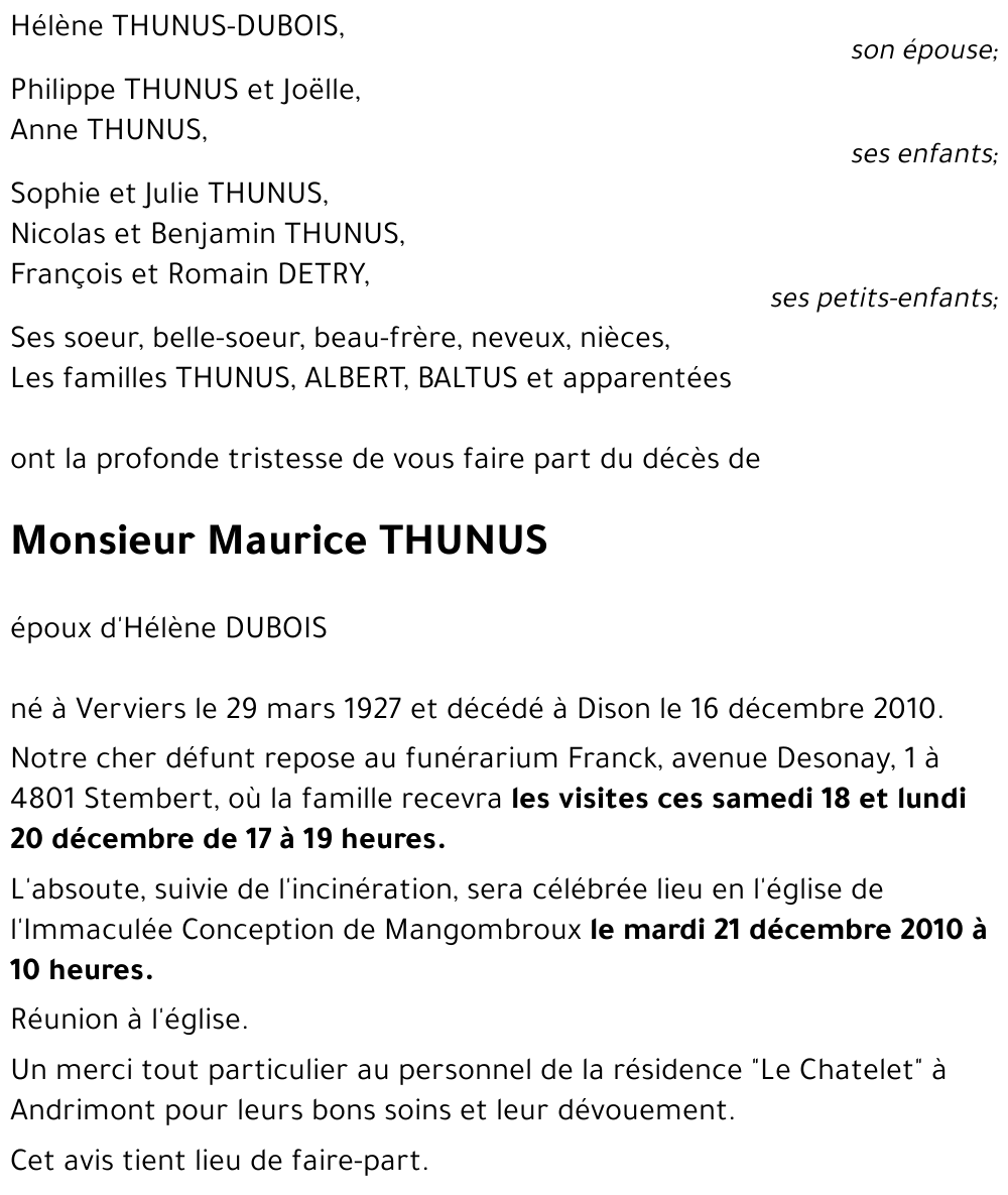 Maurice THUNUS