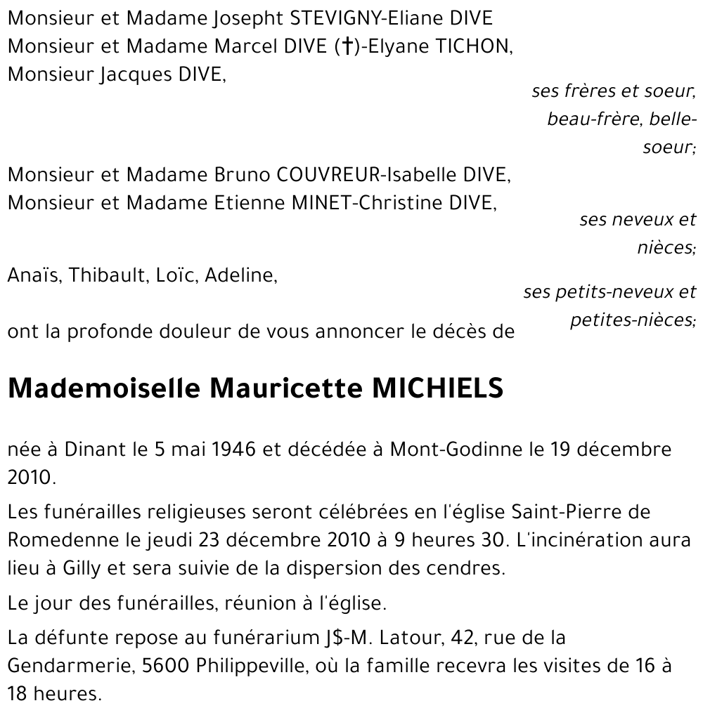 Mauricette MICHIELS