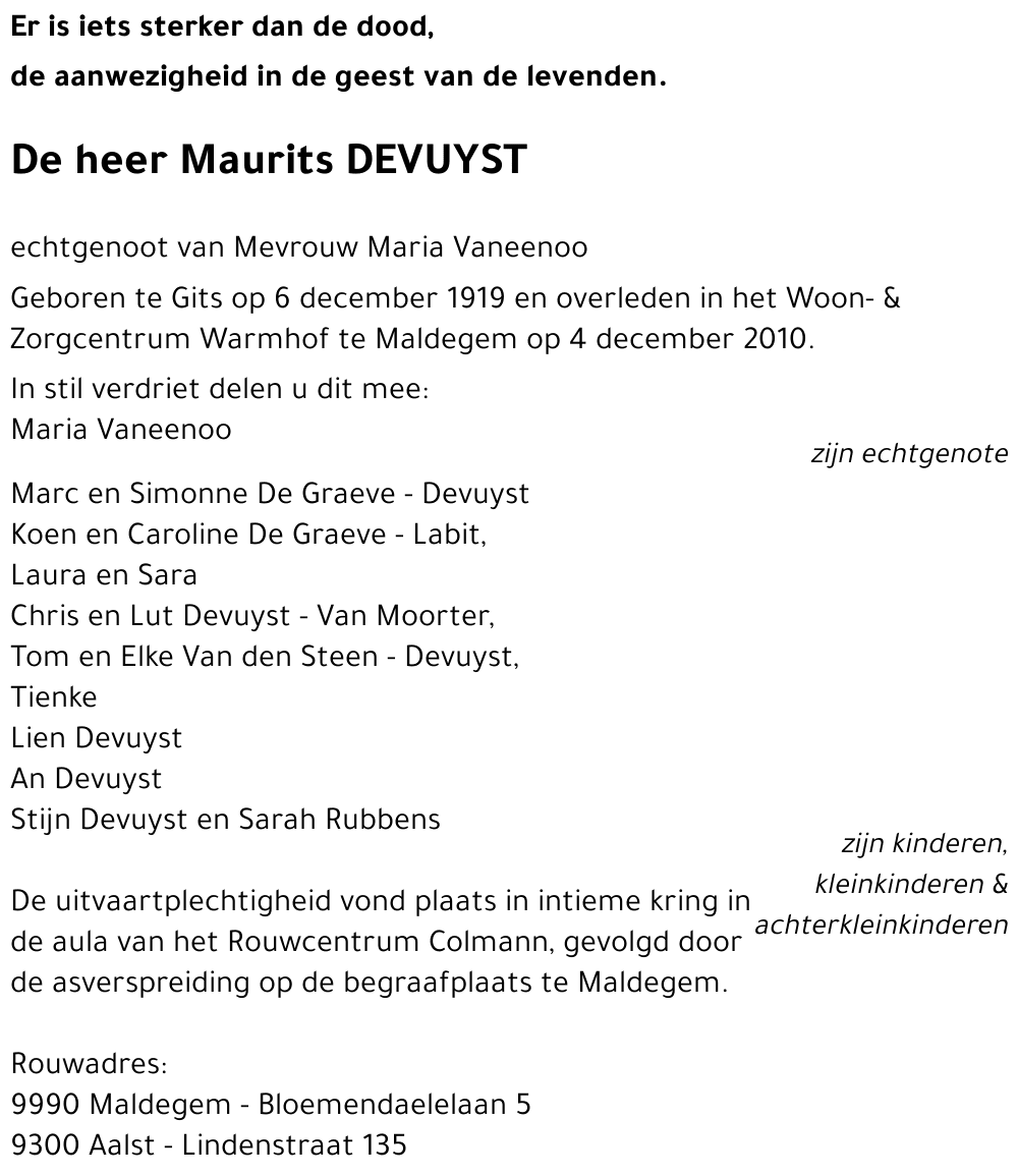 Maurits DEVUYST