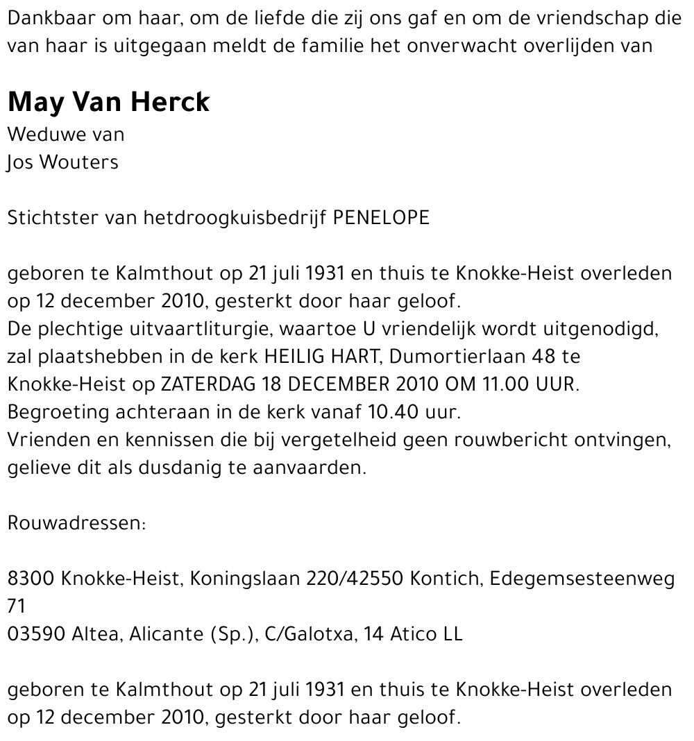 May Van Herck