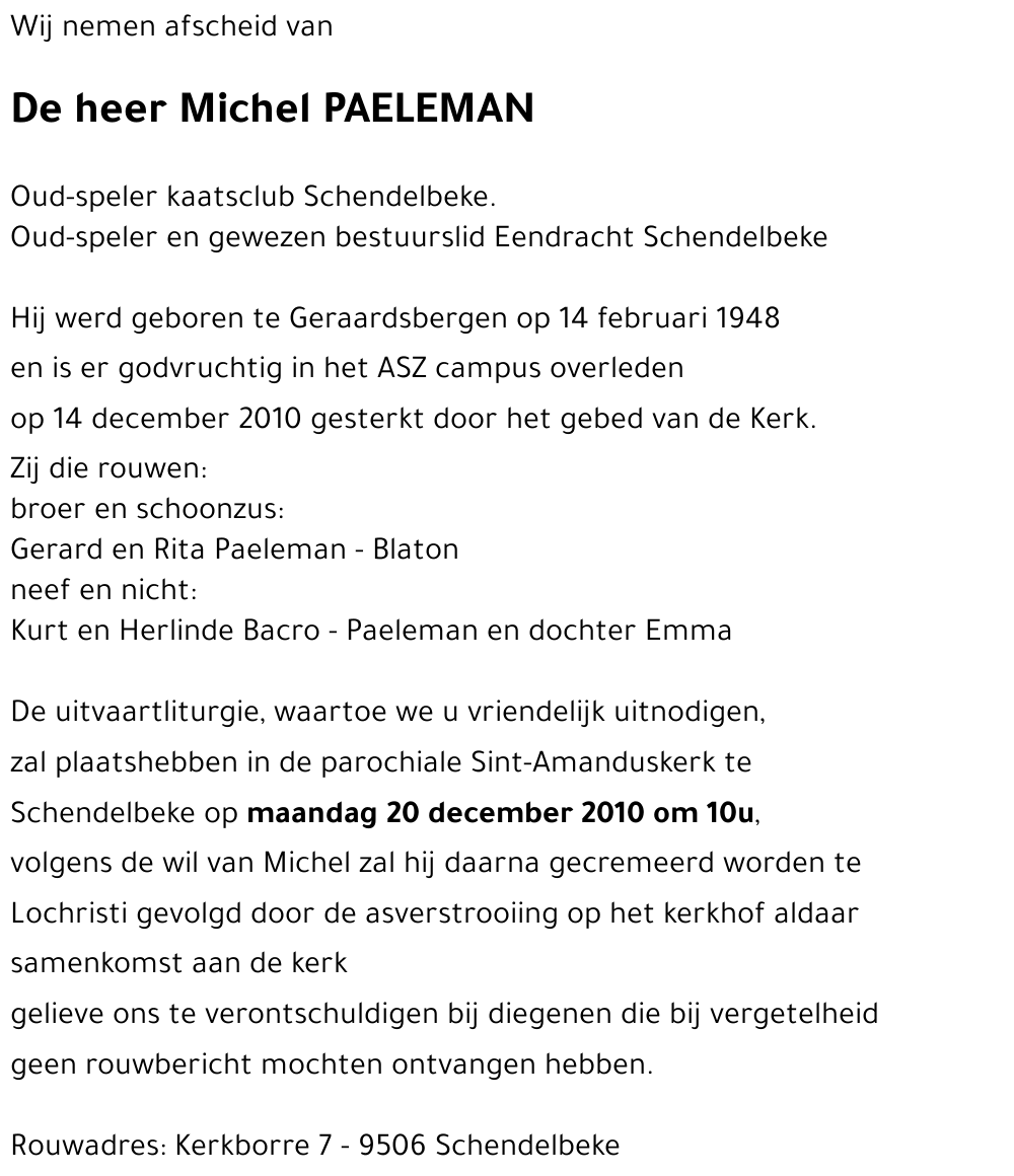 Michel PAELEMAN