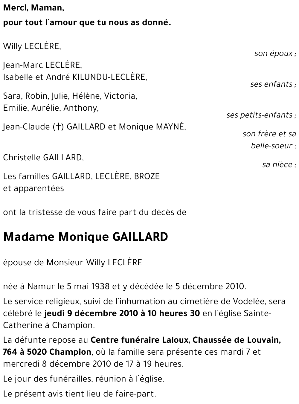 Monique GAILLARD