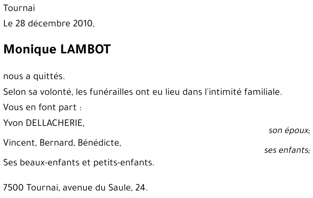 Monique LAMBOT