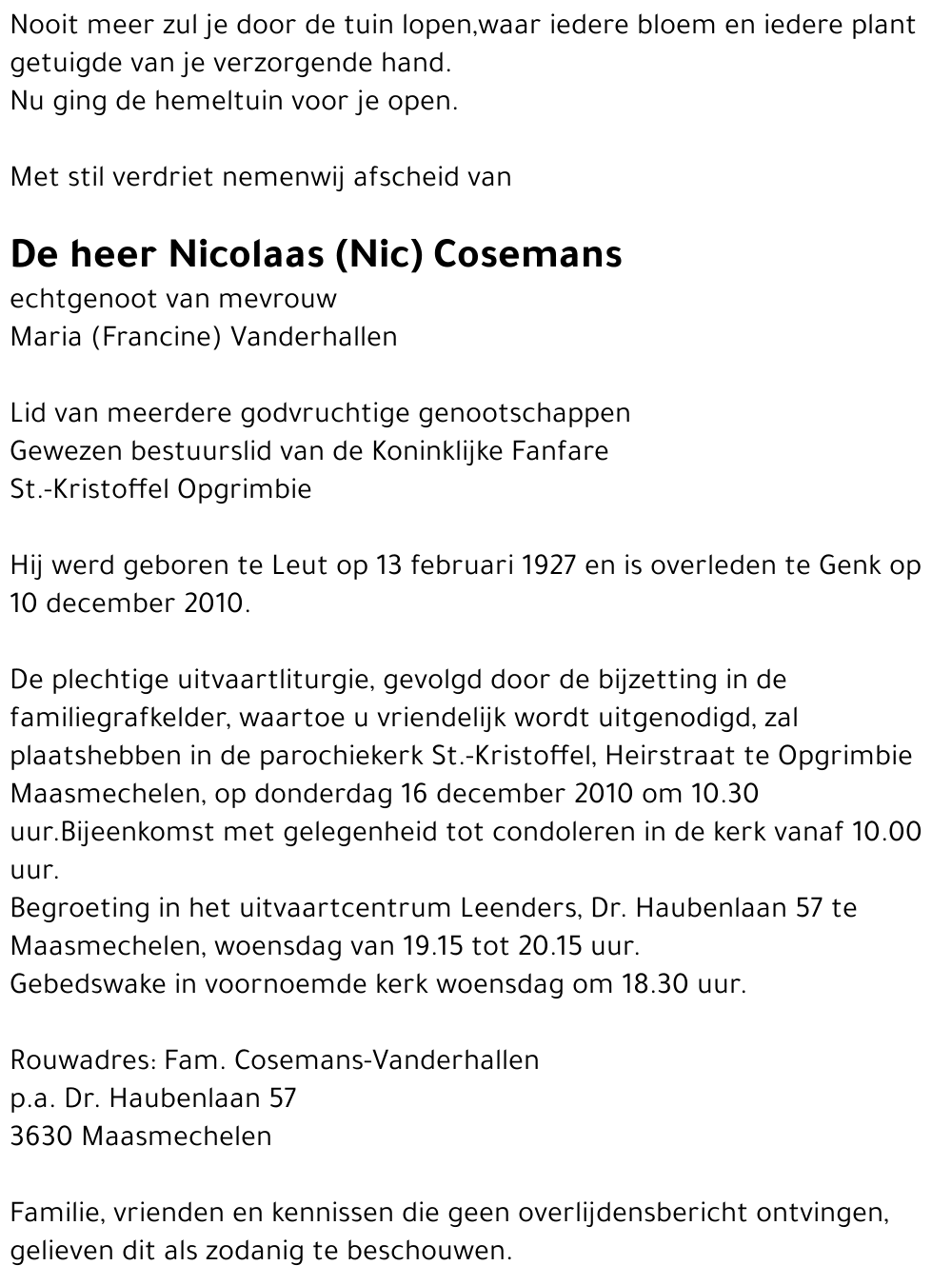 Nicolaas Cosemans