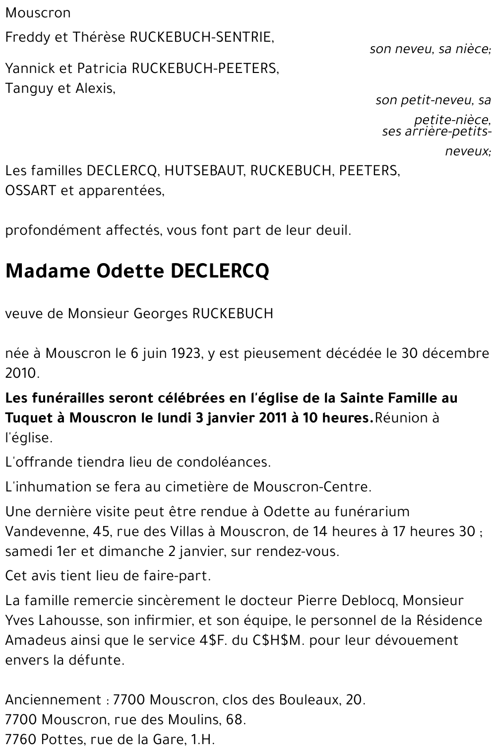 Odette DECLERCQ