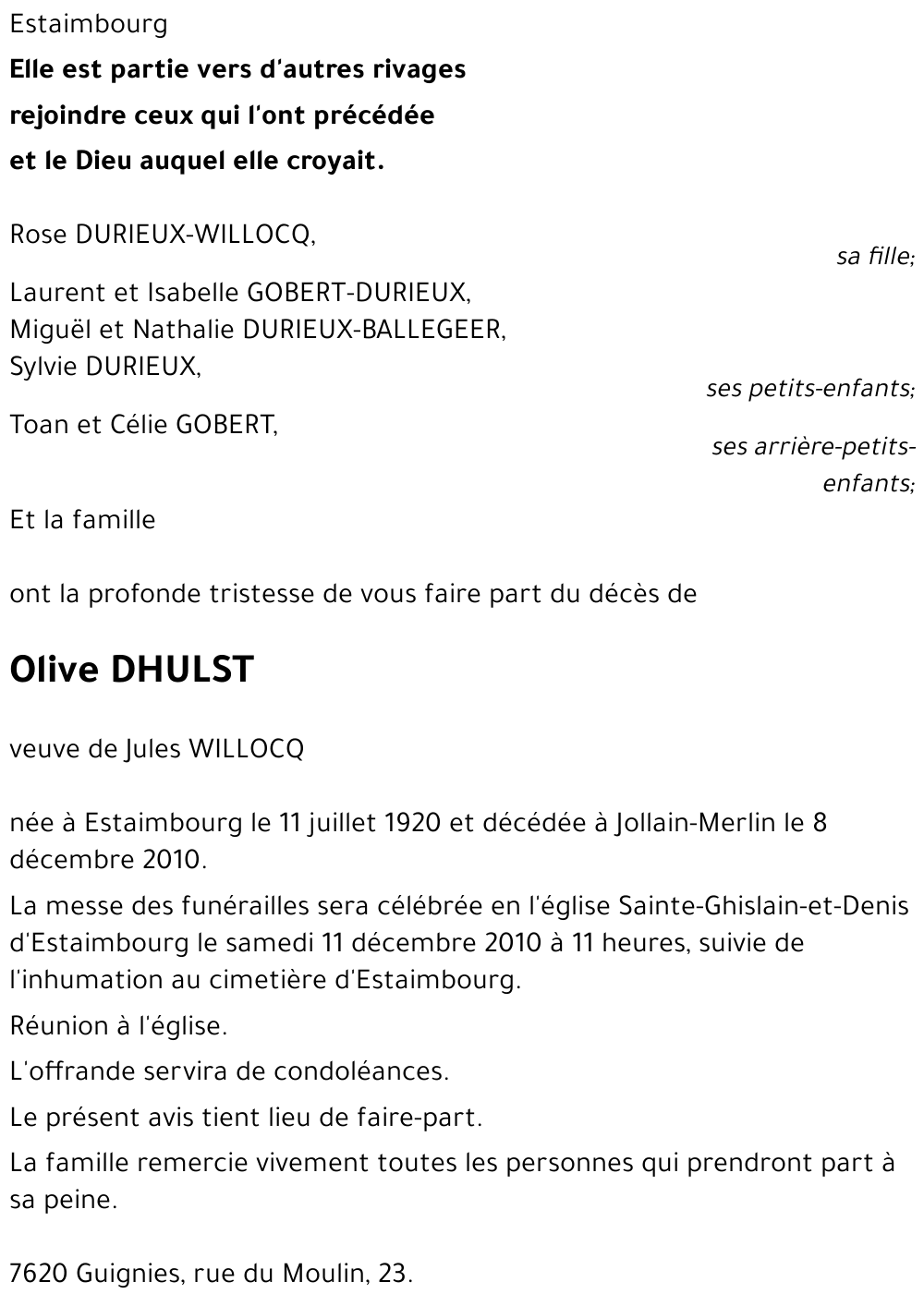 Olive DHULST