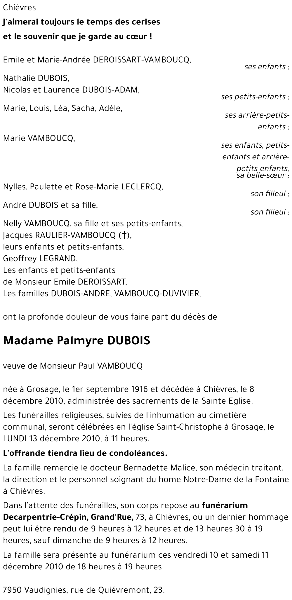 Palmyre DUBOIS