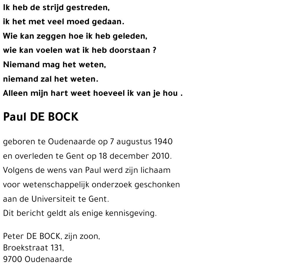 Paul DE BOCK
