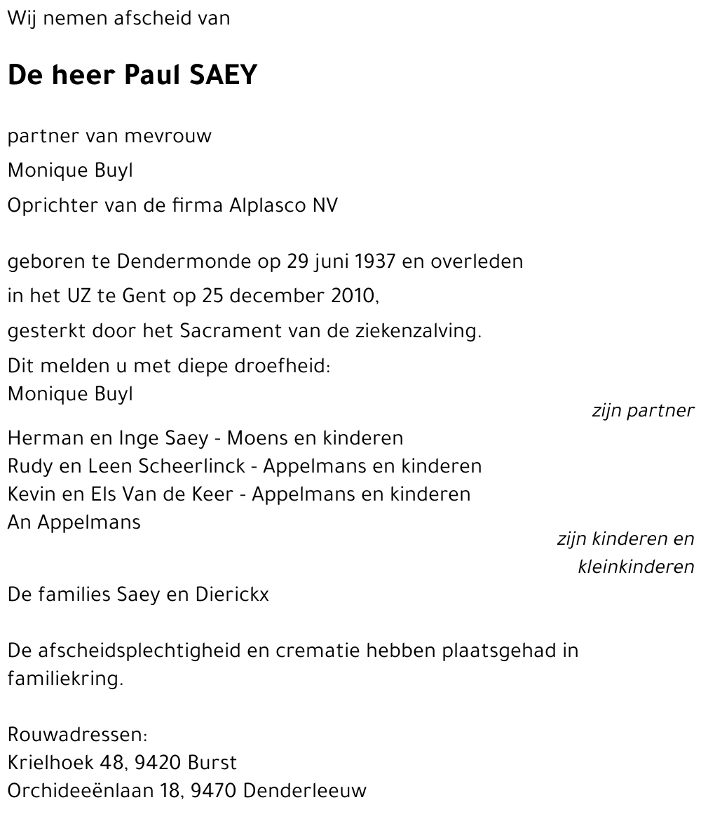Paul SAEY