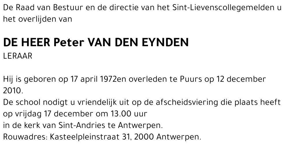 Peter Van den Eynden