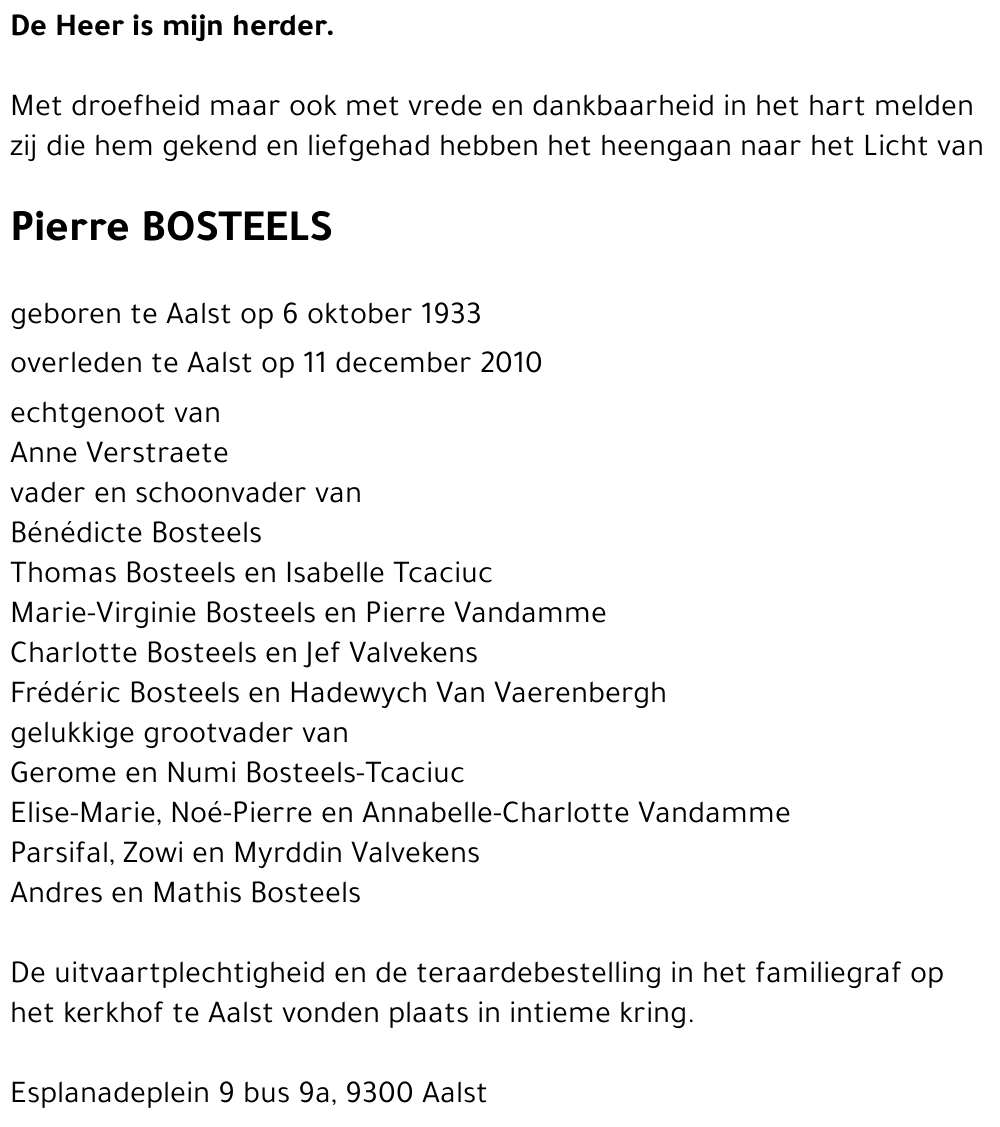 Pierre BOSTEELS