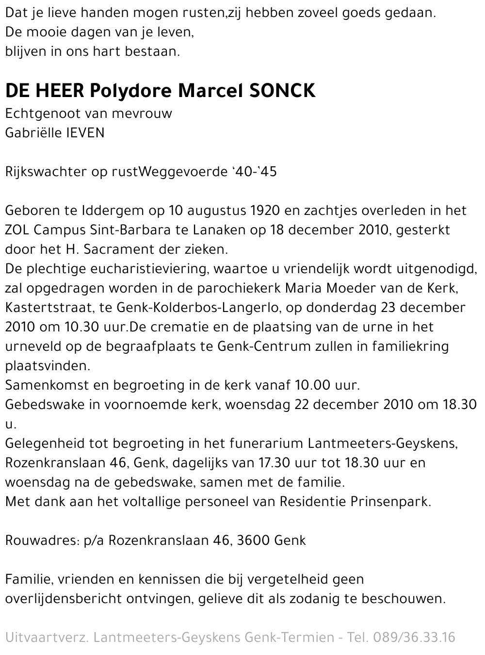 Polydore Marcel SONCK