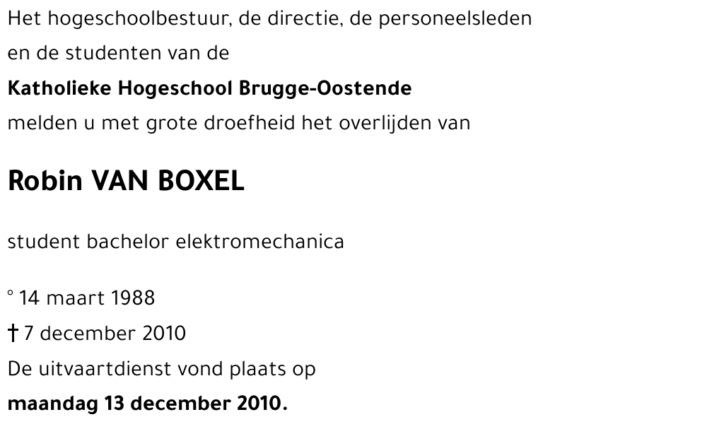 Robin VAN BOXEL