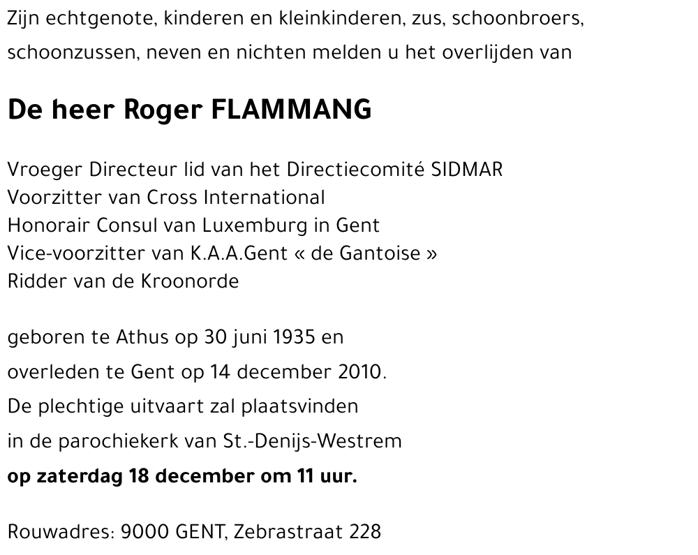 Roger FLAMMANG