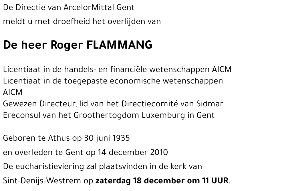 Roger FLAMMANG