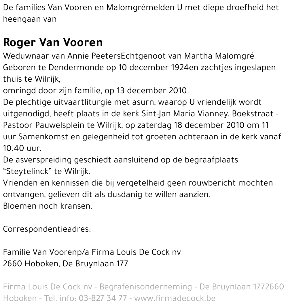 Roger Van Vooren