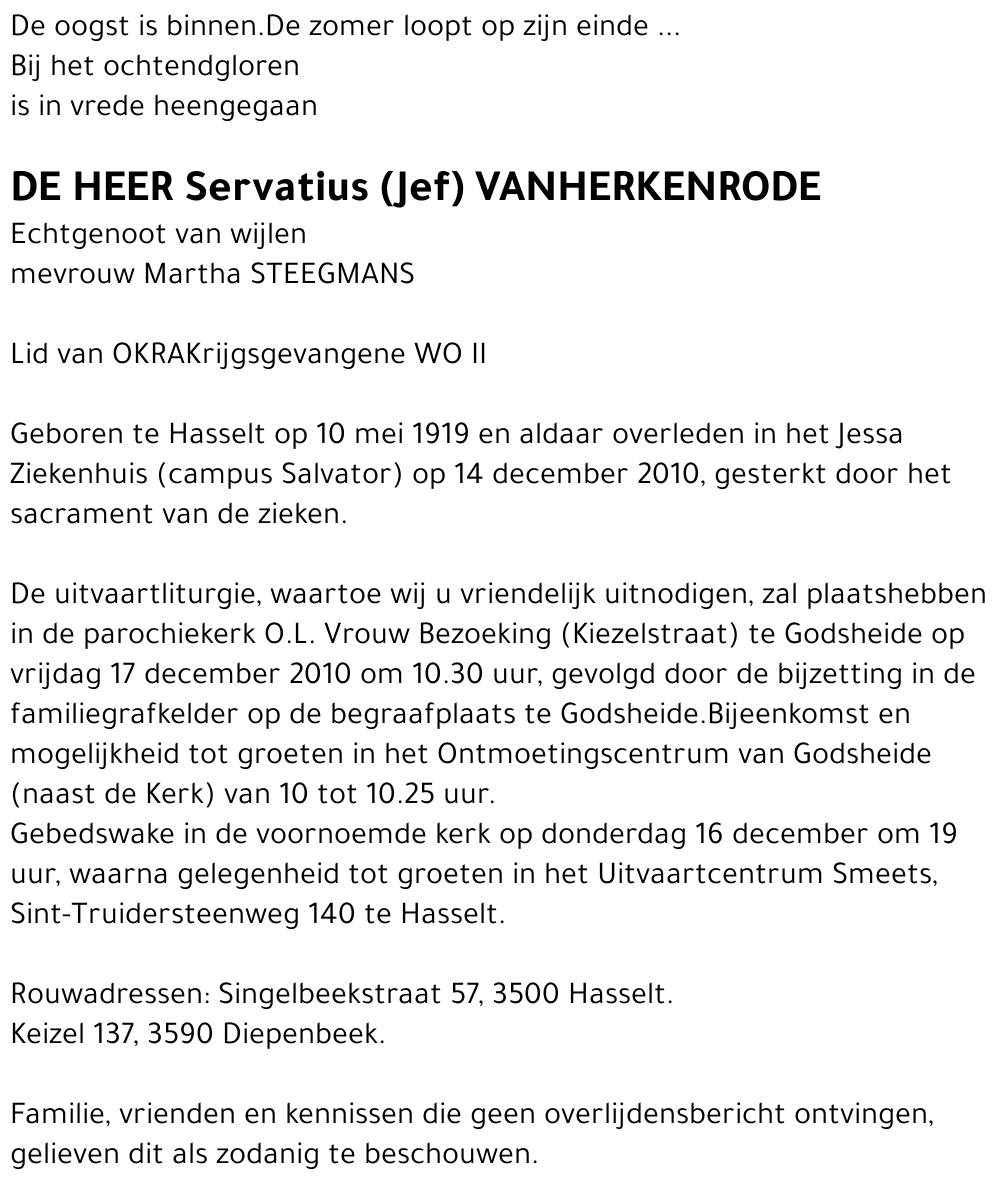 Servatius (Jef) Vanherkenrode