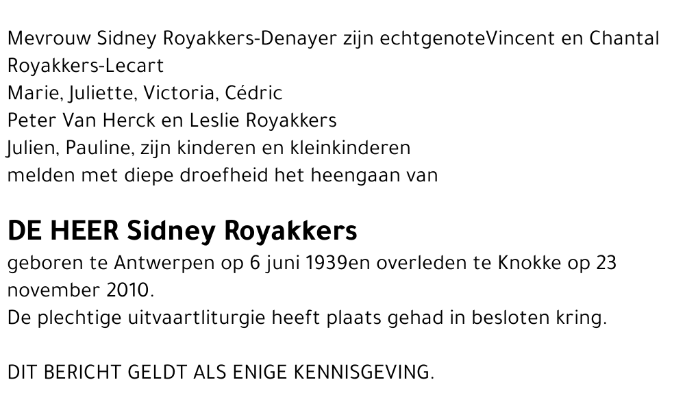 Sidney Royakkers