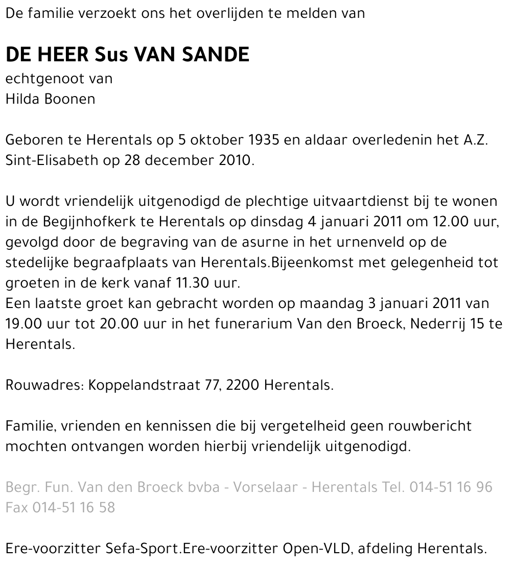 Sus Van Sande