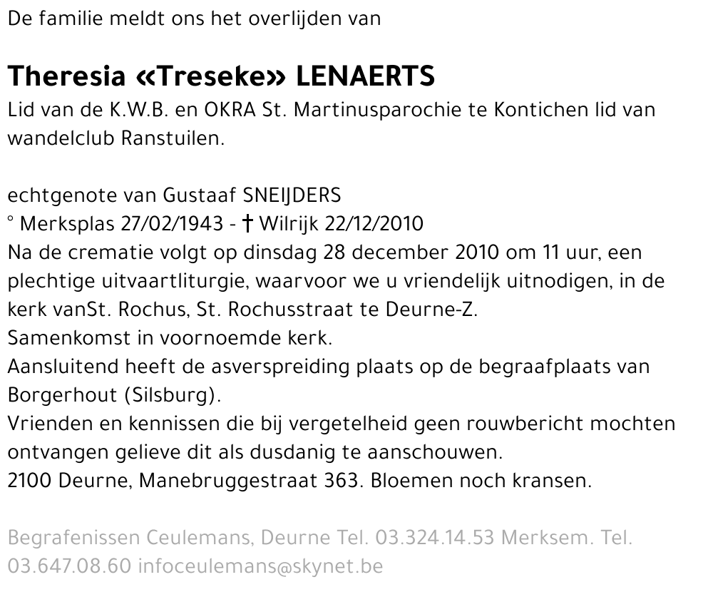Theresia «Treseke» LENAERTS